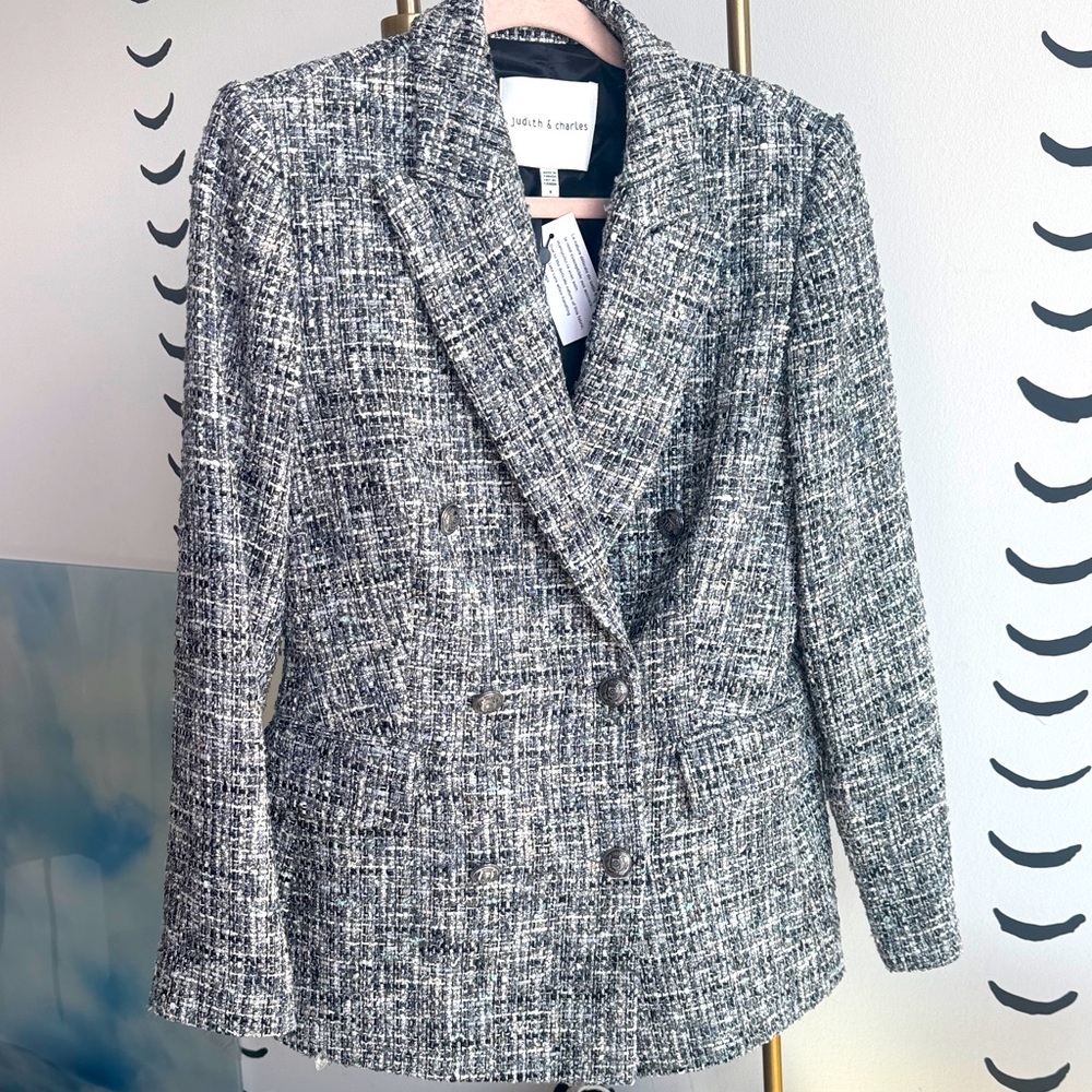 NWT Judith & Charles Size 8 Rome Tweed Double Breasted Jacket Made in Canada 🇨🇦